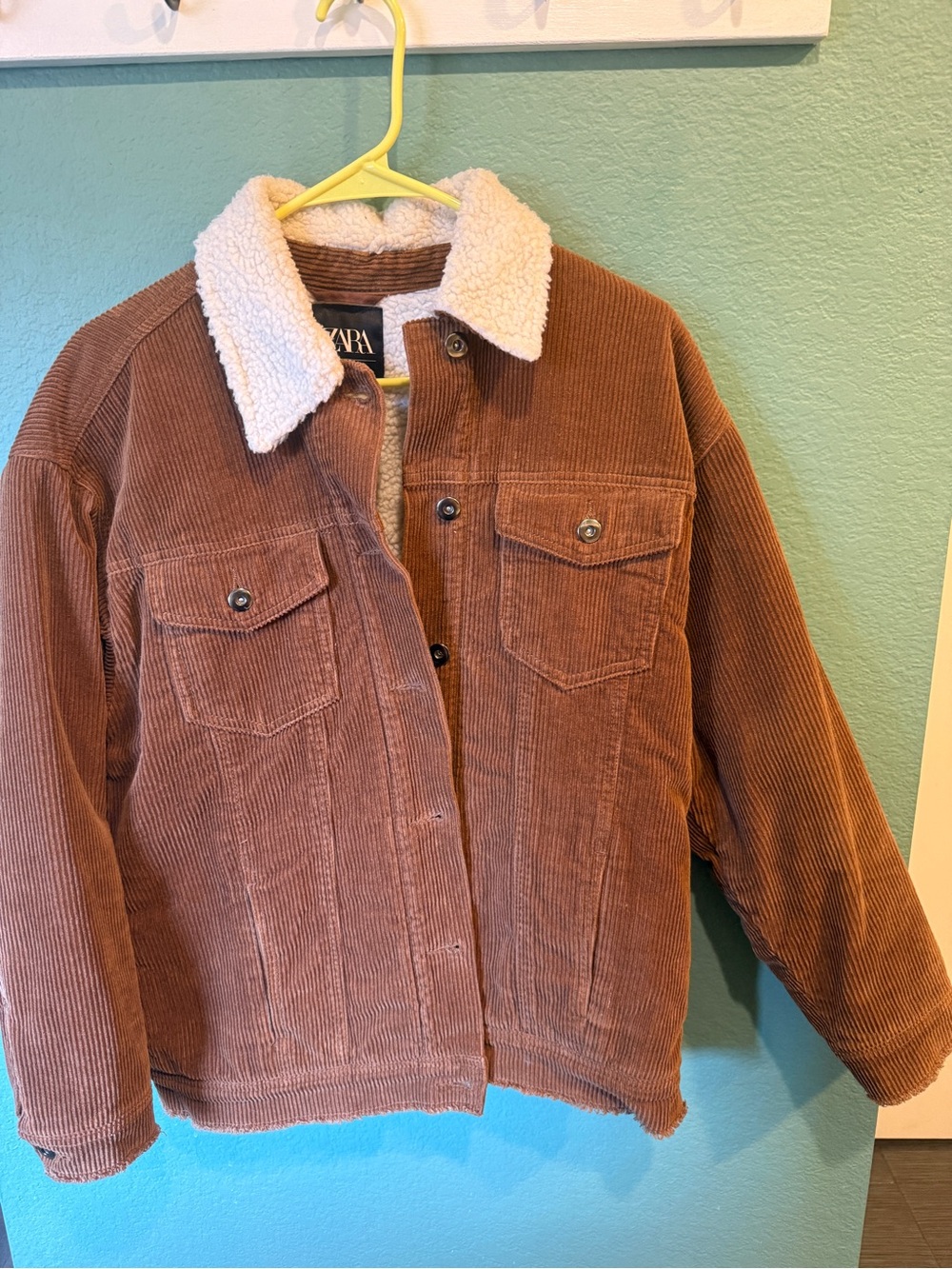 Zara Brown Jacket with Cream Sherpa